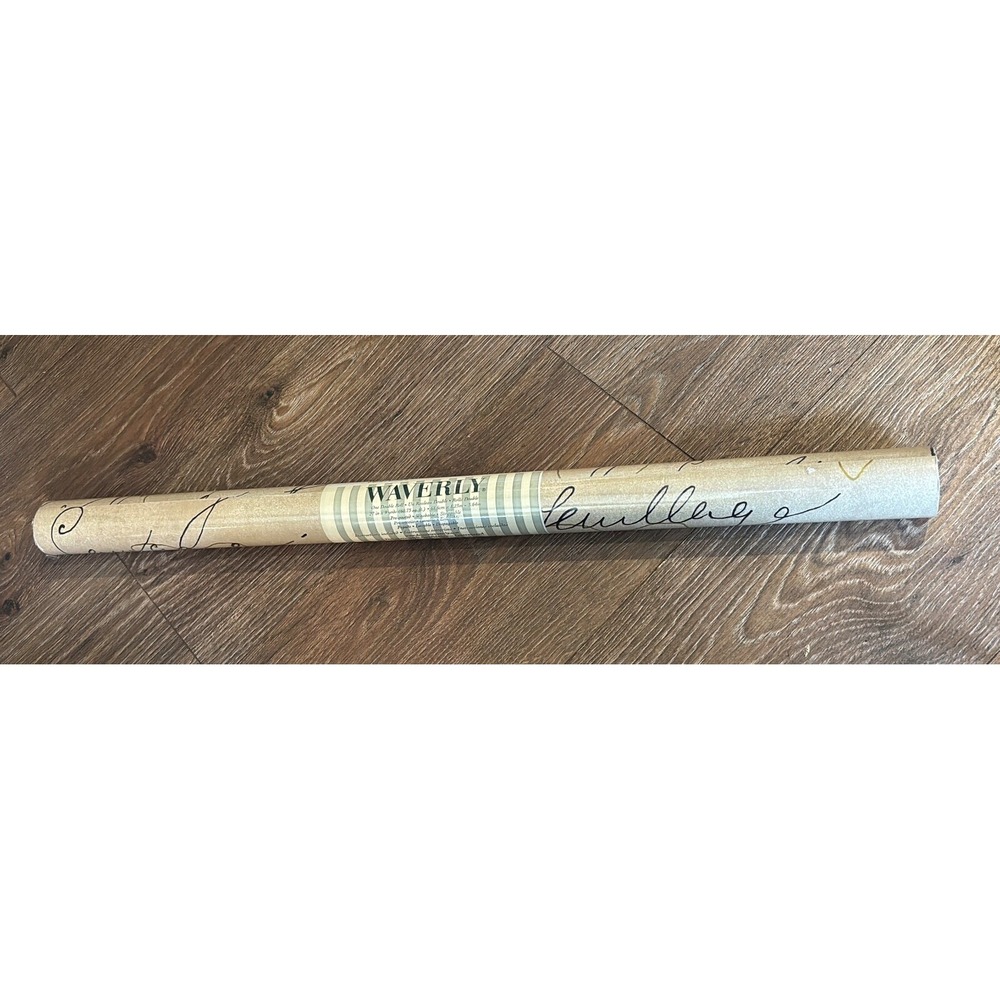 Wallpaper NIB Waverly‎ Cursive Writing Pattern Double Roll
